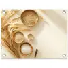 Granen - Hout - Kom - Beige tuinposter los doek klein -3d
