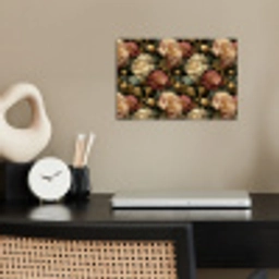 Bloemen - Barok - Patroon - Roze - Crème poster papier klein 62 -sfeer1