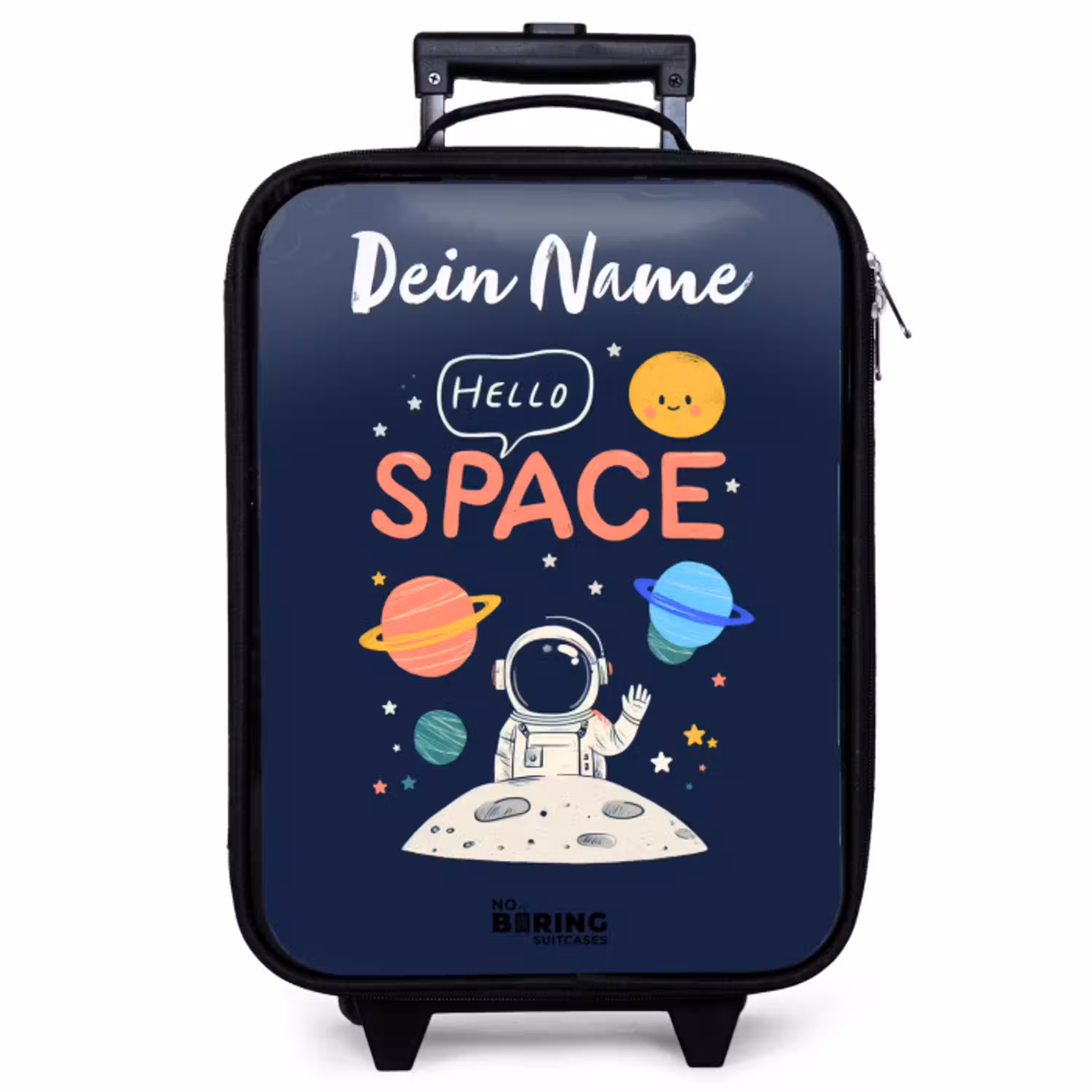Astronaut - Quote - Planeten - Sterren Kinderkoffer - Zwart klein -zzz_website3d
