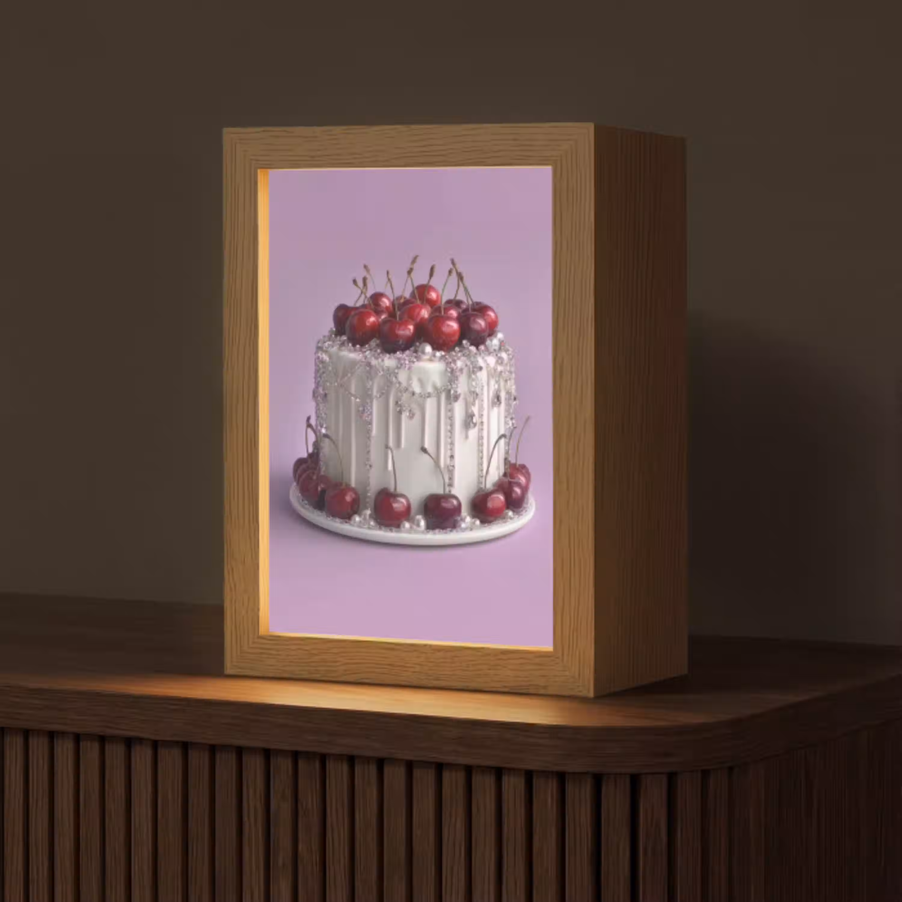 Taart - Kersen - Juwelen - Rood Light Box met kabel (Tafellamp) klein -z3d_website
