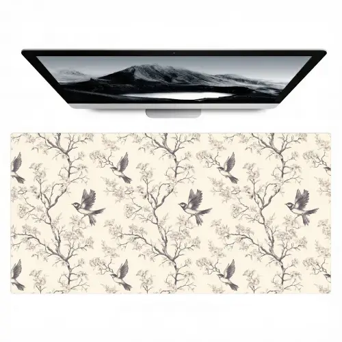 Takken - Vogels - Beige Muismat XXL klein 681 -zzz3d