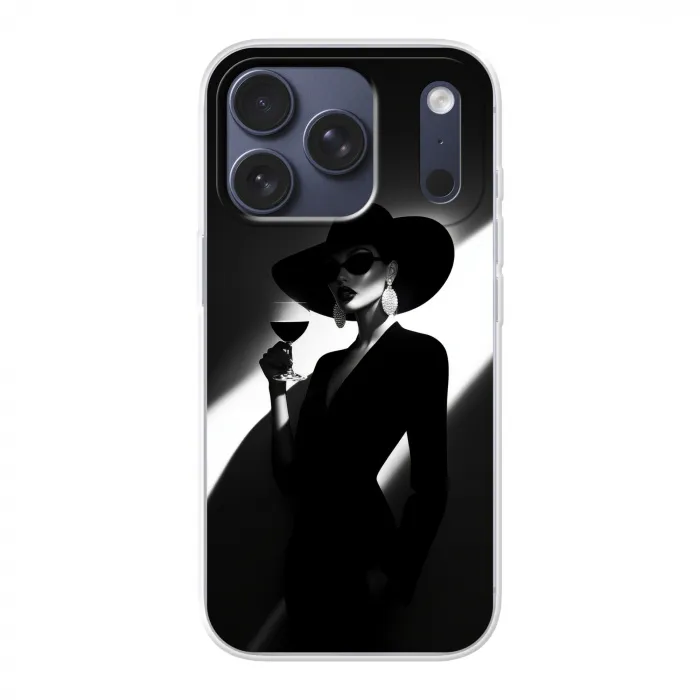 Vrouw - Wijn - Chic Telefoonhoesje iPhone 17 Pro klein -3d