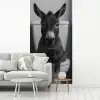 Ezel - Telefoon - Toilet - Zwart - Wit fotobehang vinyl groot -woonkamer