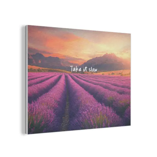 Lavendelveld - Quote - Zonsondergang PET vilt klein -3d