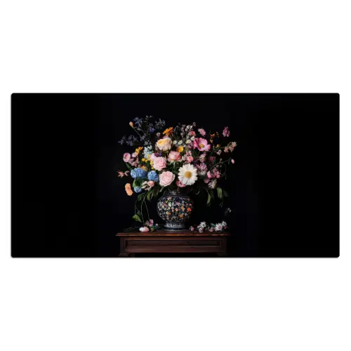 Bloemenvaas - Hout - Bloemen - Boeket Muismat XXL klein -3d_leeg