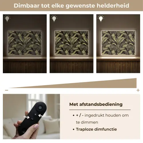 Botanisch - Bladeren - Groen Light Box met batterij (Wandlamp) middel 907 -USP_dimbaarNL