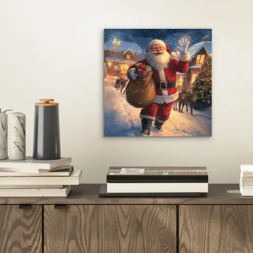 Kerstman - Dorp - Hert - Donker aluminium wit klein -sfeer1