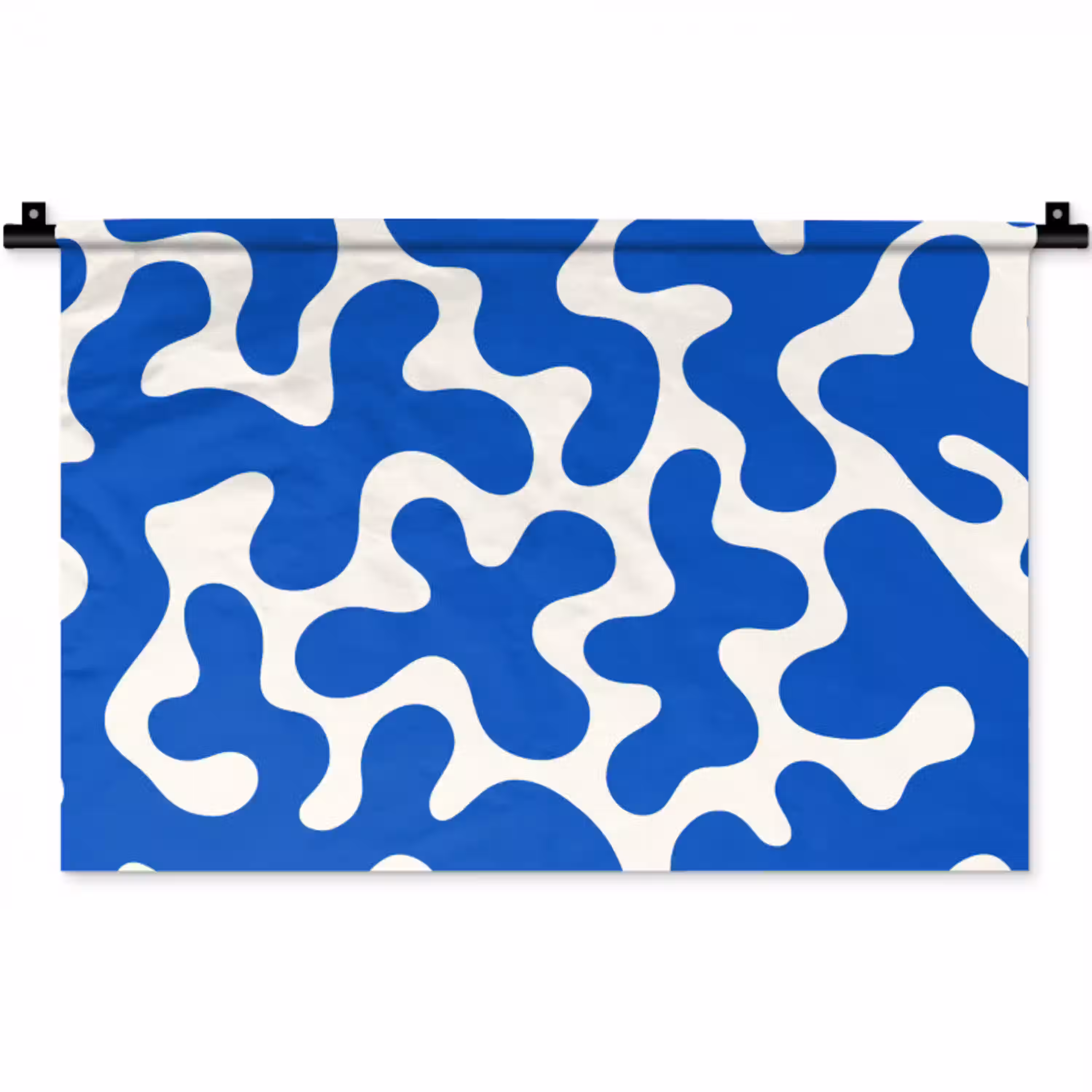 Vormen - Abstract - Blauw - Golven Wandkleed katoen klein -zz3d