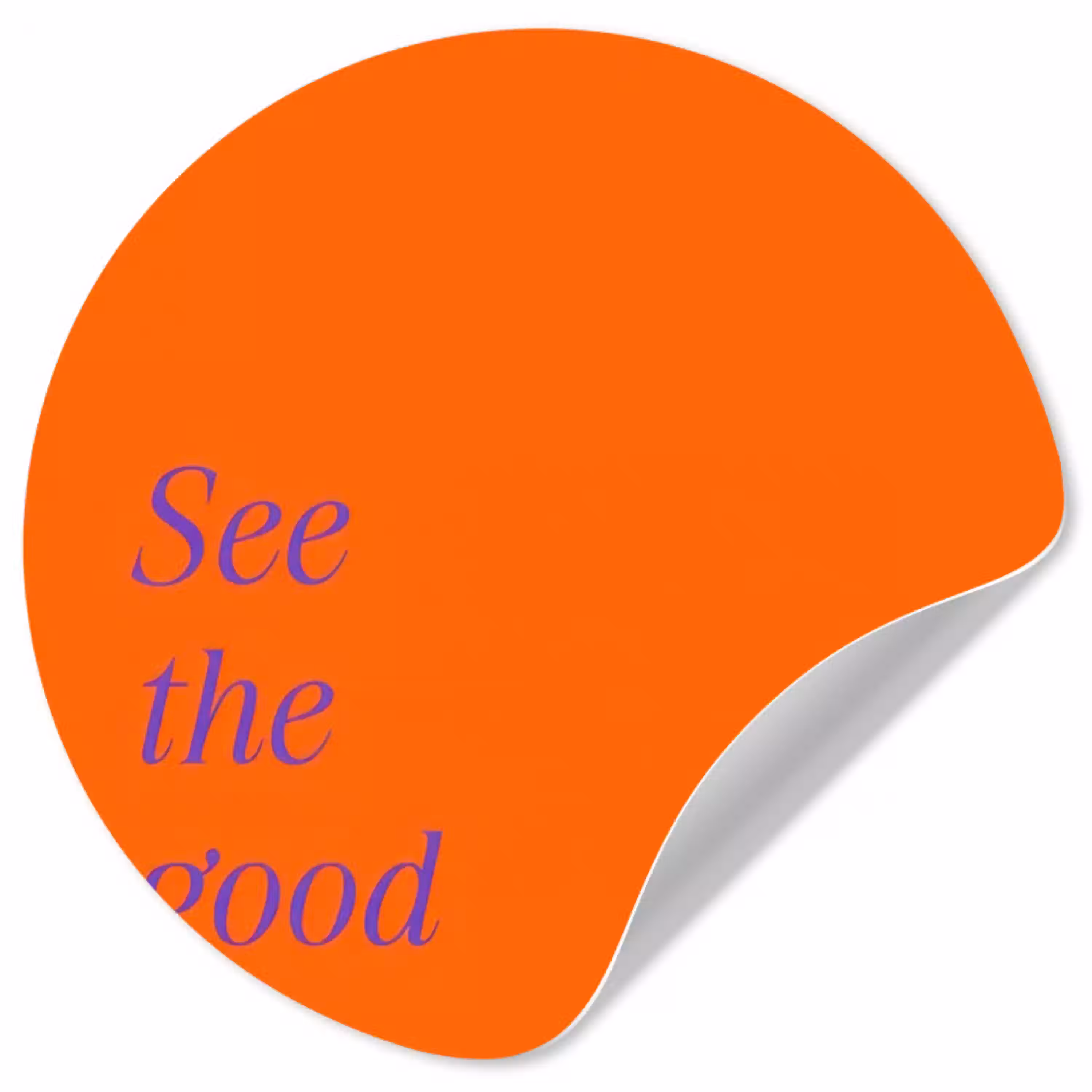 See te good - Paars - Oranje Wandcirkel behangsticker klein -3d