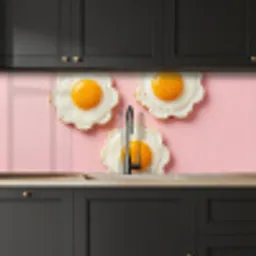 Eieren - Bloem - Roze keuken achterwand 2 middel -sfeer1