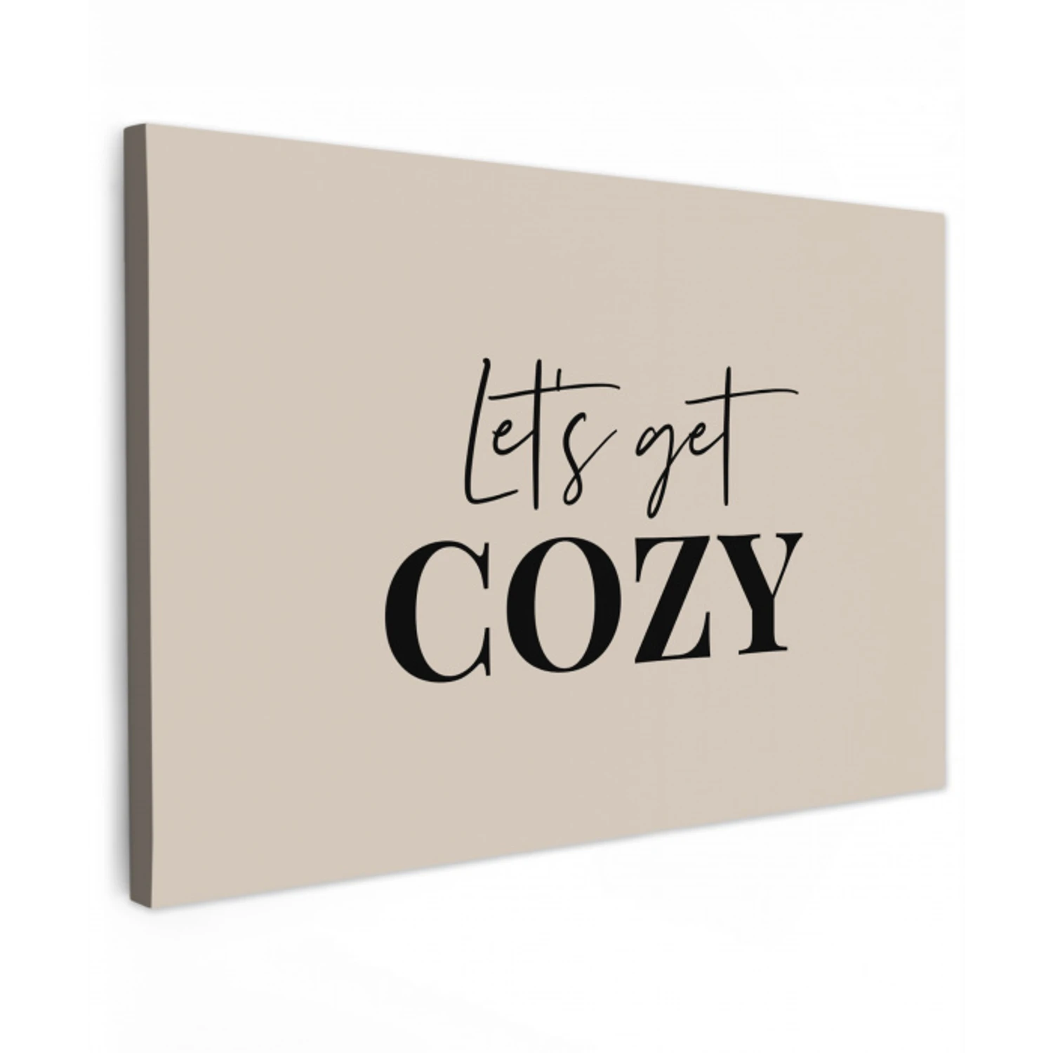 Beige - Winter - Quote - Cozy canvas 2cm klein -z3d