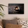Kop - Koffie - Hout - Bonen canvas 2cm klein -sfeer1