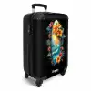 Surfplank omringd door bloemen NBS - Handbagage koffer - Unisex middel -productfoto_3d