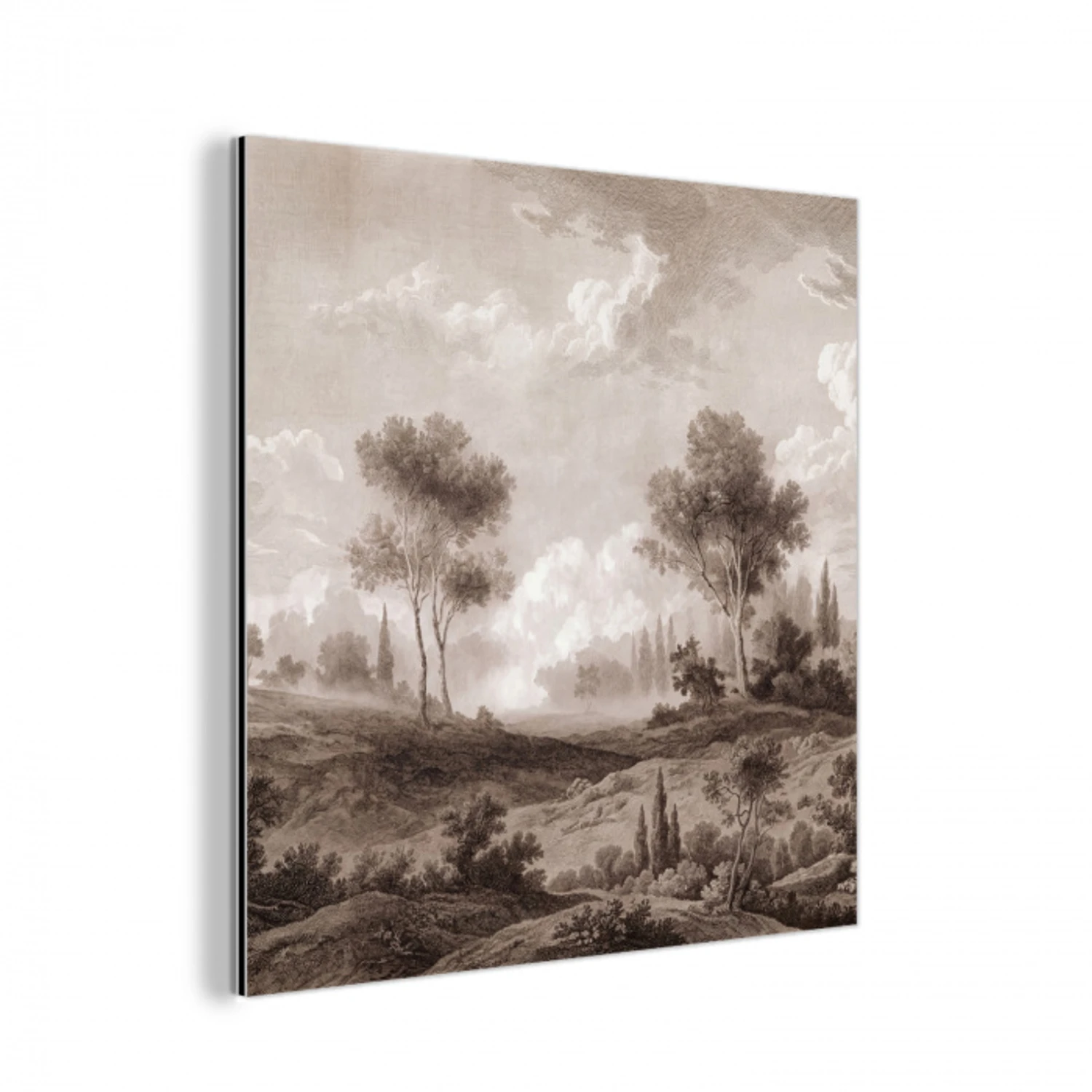 Klassiek - Landschap - Neutraal aluminium wit klein -3d