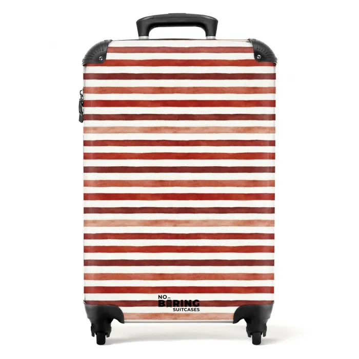 Strepen patroon rood NBS - Handbagage koffer - Kinderen Unisex middel -productfoto_recht