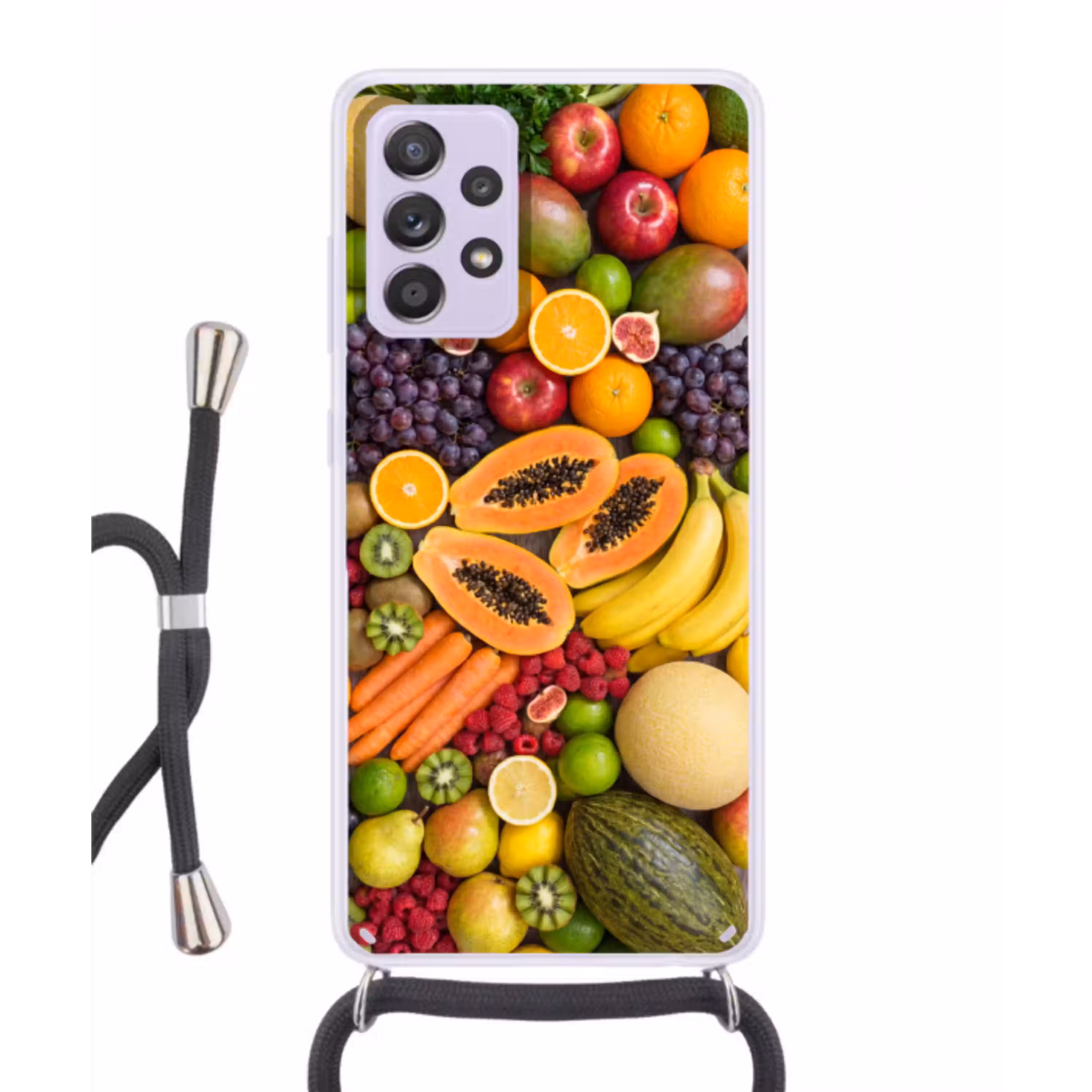 Eten - Fruit - Groenten - Vers - Kleurrijk Hoesje Samsung Galaxy A52 5G met koord klein -3d