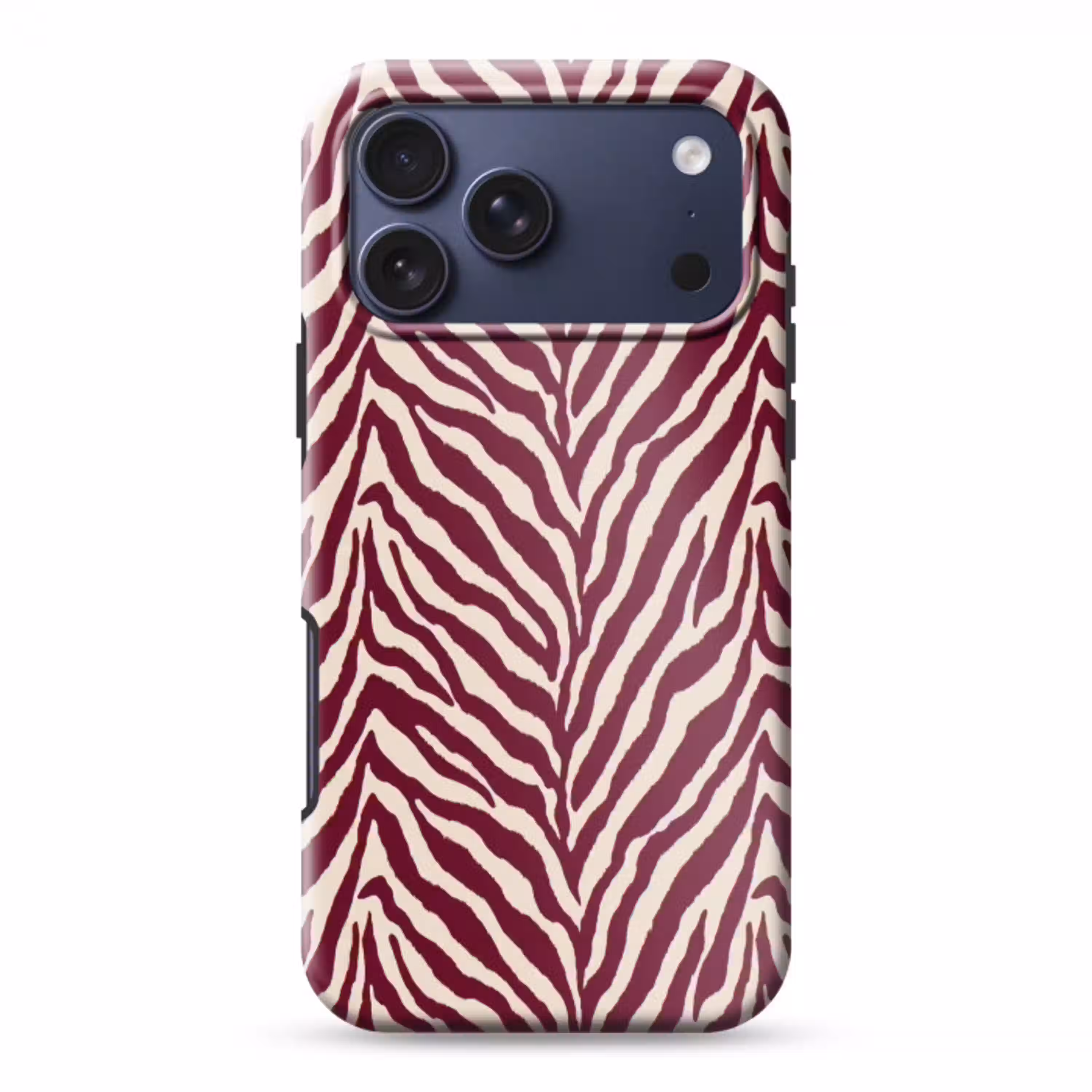 Zebra - Motief - Bordeaux - Rood Toughcase MagSafe Apple iPhone 17 Pro Max klein 1019 -3d