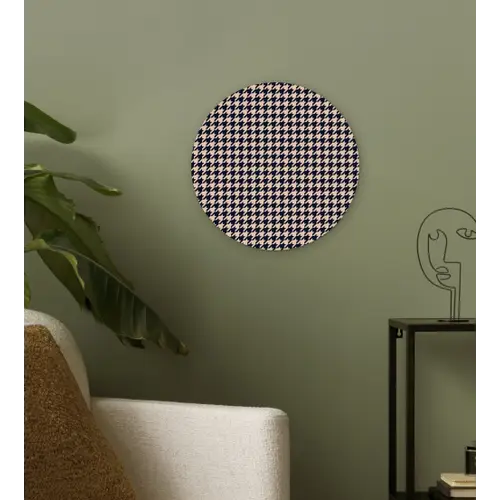 Plaid - Patroon - Ruit - Donkerblauw Wandcirkel kunststof plaat 5mm dik klein 188 -sfeer3