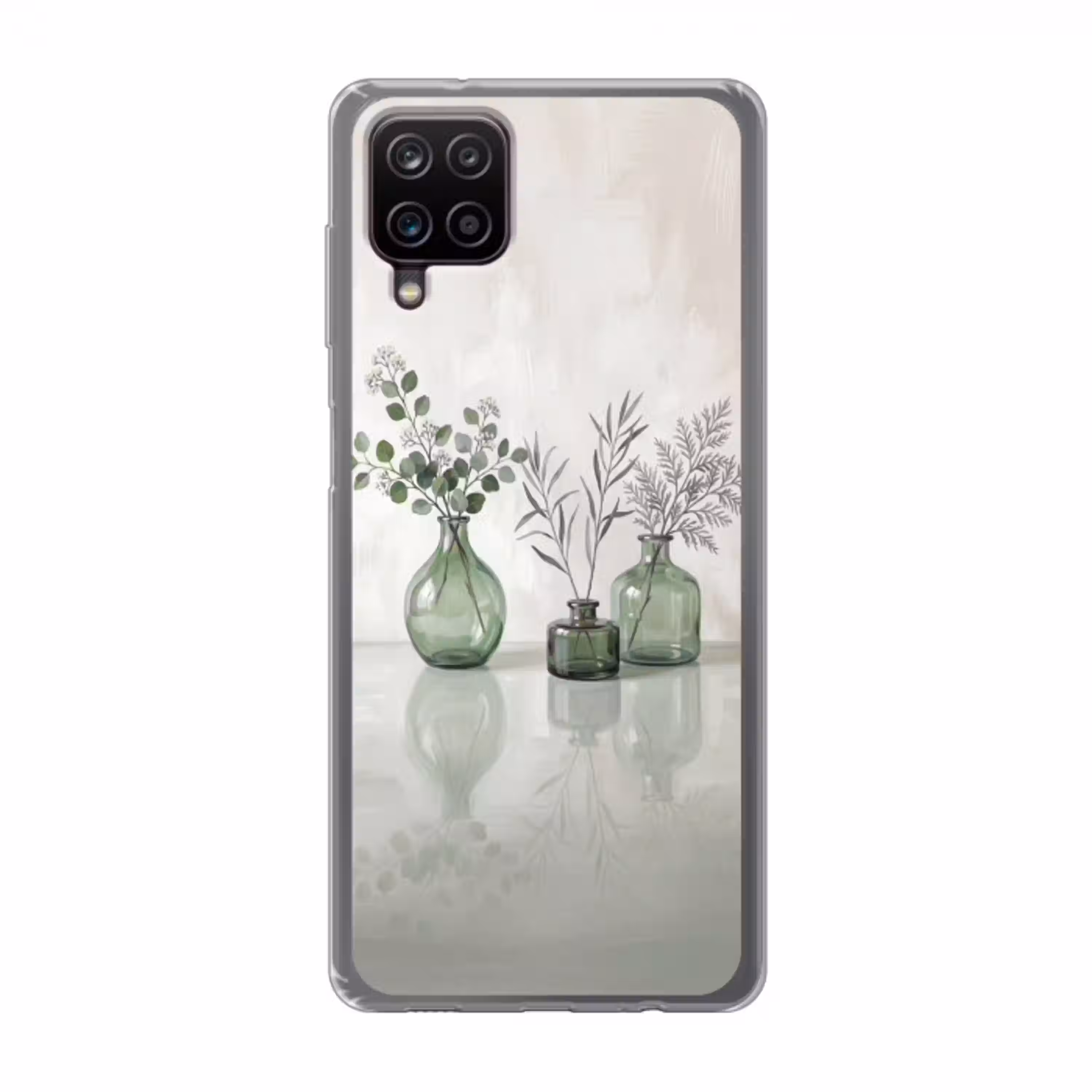 Vazen - Bladeren - Groen Telefoonhoesje Samsung Galaxy A12 klein -3d