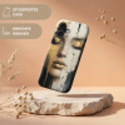 Abstract - Goud - Gezicht - Lippen Toughcase MagSafe Apple iPhone 17 klein -USP_RandenV_DE