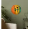 Dansen - Vrouwen - Verfstructuur Wandcirkel kunststof plaat 5mm dik klein -sfeer3