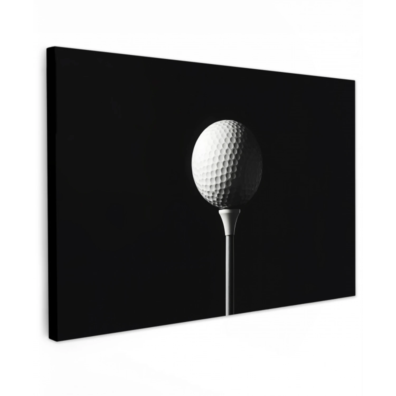 Golfbal - Minimalistisch - Wit Tuinposter op houten frame 2 cm dik klein -3d