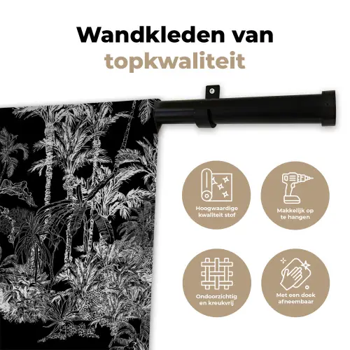 Palm - Jungle - Tropical Wandkleed katoen klein -sfeer2