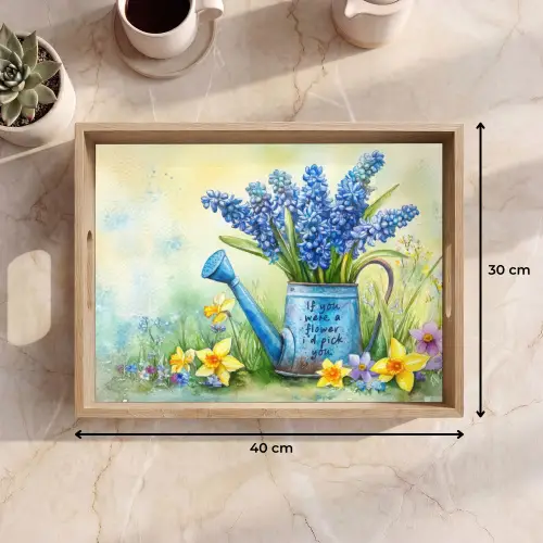Lavendelbloemen - Quote - Gieter Dienblad Rechthoek middel -USP_Formaat