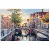 Brug - Stad - Huizen - Boot poster papier klein -3d