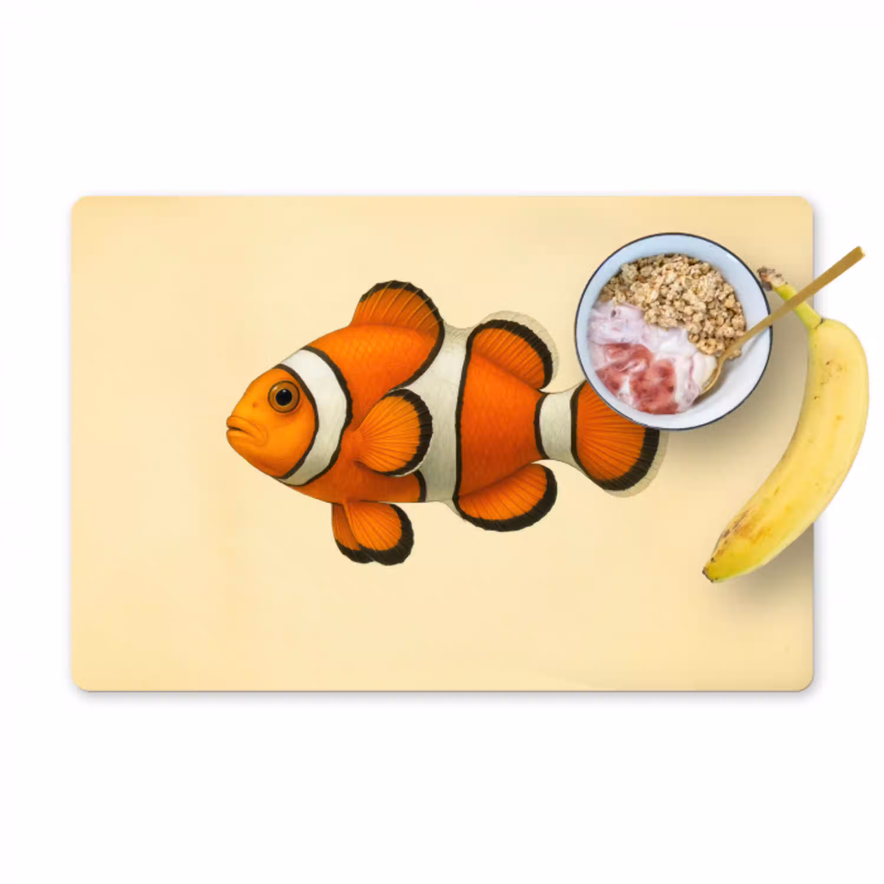 Vis - Oranje - Strepen Placemat vinyl groot -zzzproduct_Kitchenyeah-website