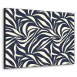 Bladvormen - Blauw - Patroon - Wit Textielframe zwart klein 947 -3d