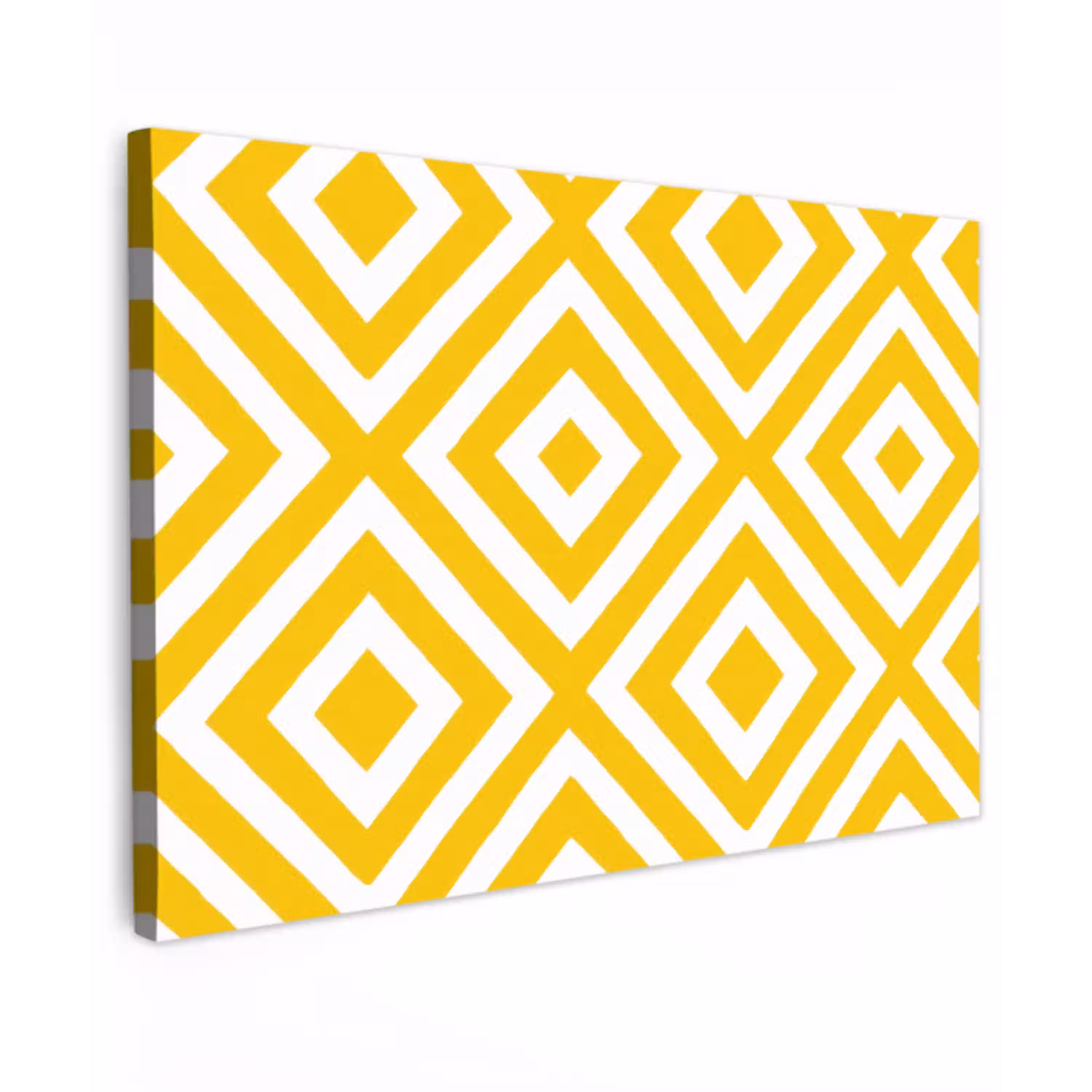 Geometrisch - Lijnen - Modern - Geel - Wit canvas 2cm klein 34 -z3d