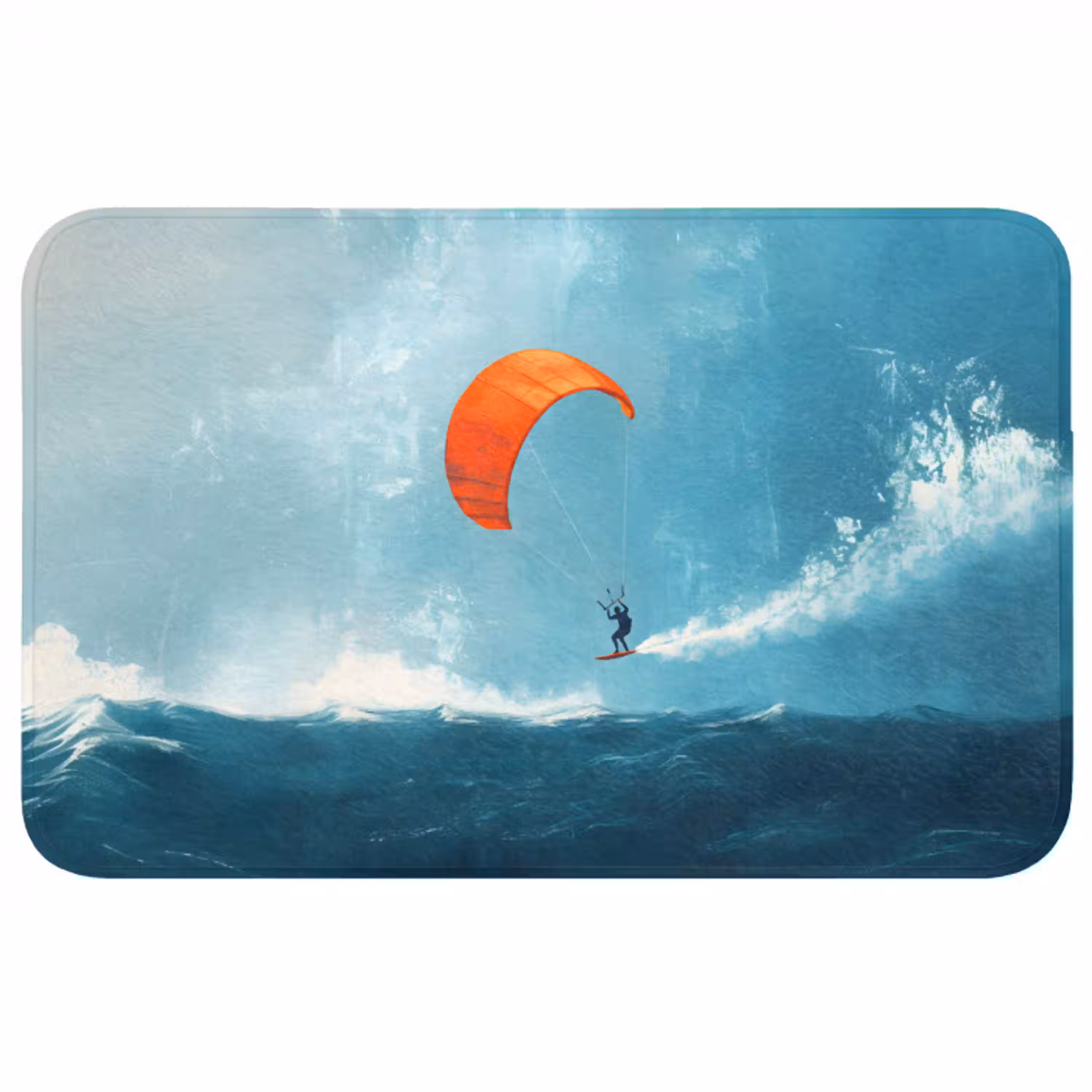 Kitesurfer - Oranje - Zee - Lucht WCmat middel -3d