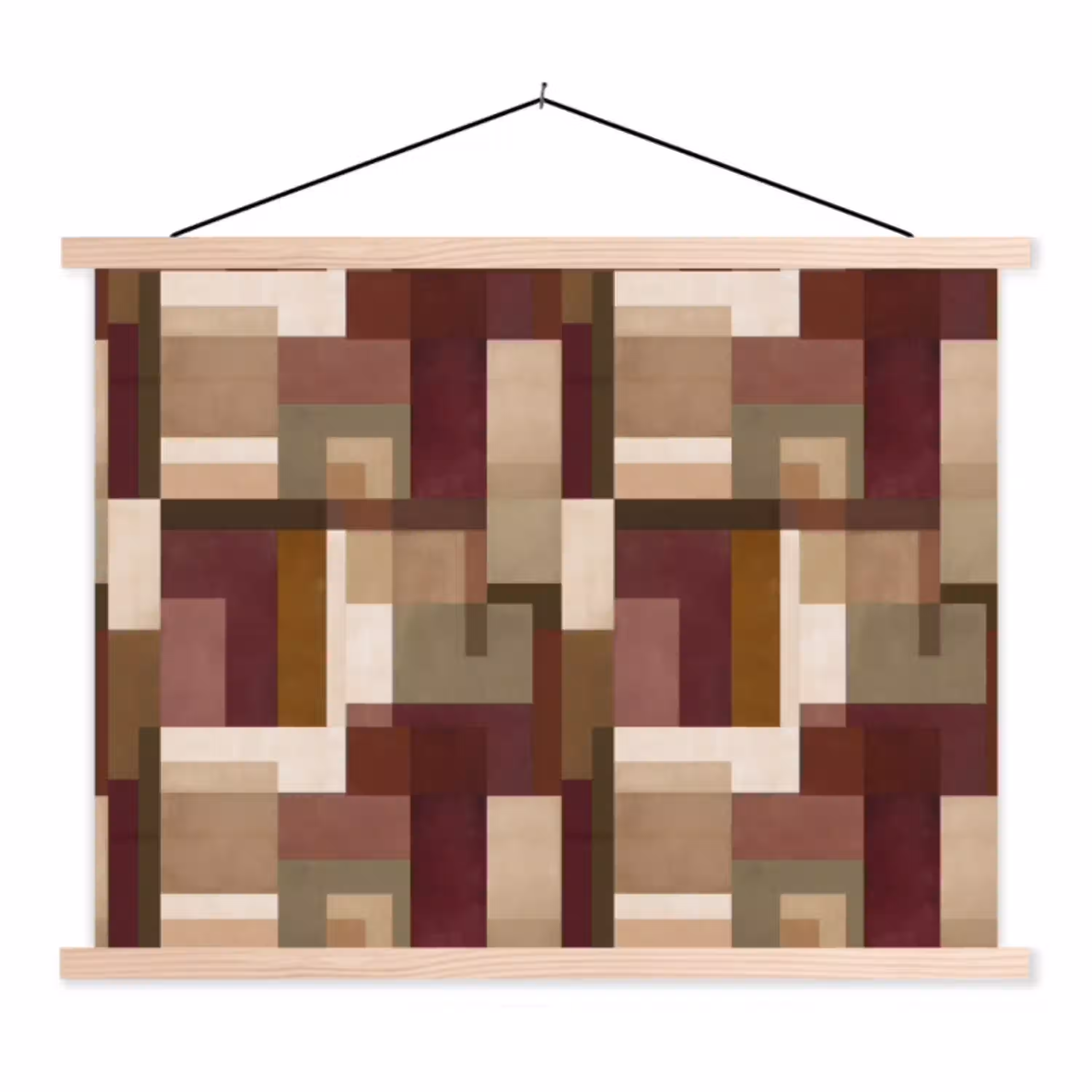 Modern - Geometrie - Kleurrijk textielposter latten blank klein 122 -3d