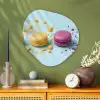 Macarons - Kleurrijk - Pastel Wandcirkel Organisch Aluminium middel -sfeer2