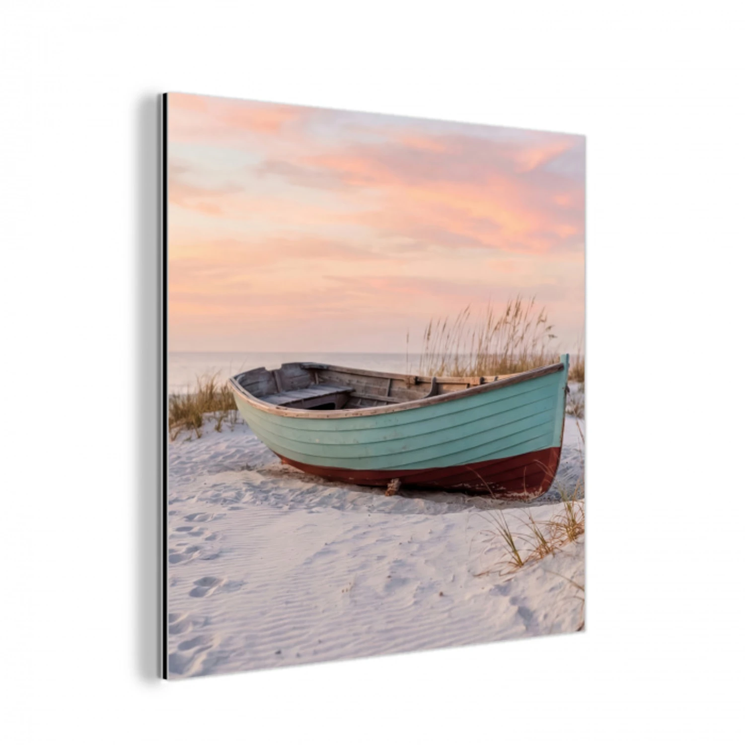 Rustiek - Roeiboot - Zandstrand aluminium wit klein -3d