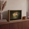 Glazen - Bloemen - Boeket - Kleuren Light Box met batterij (Wandlamp) middel -sfeer2