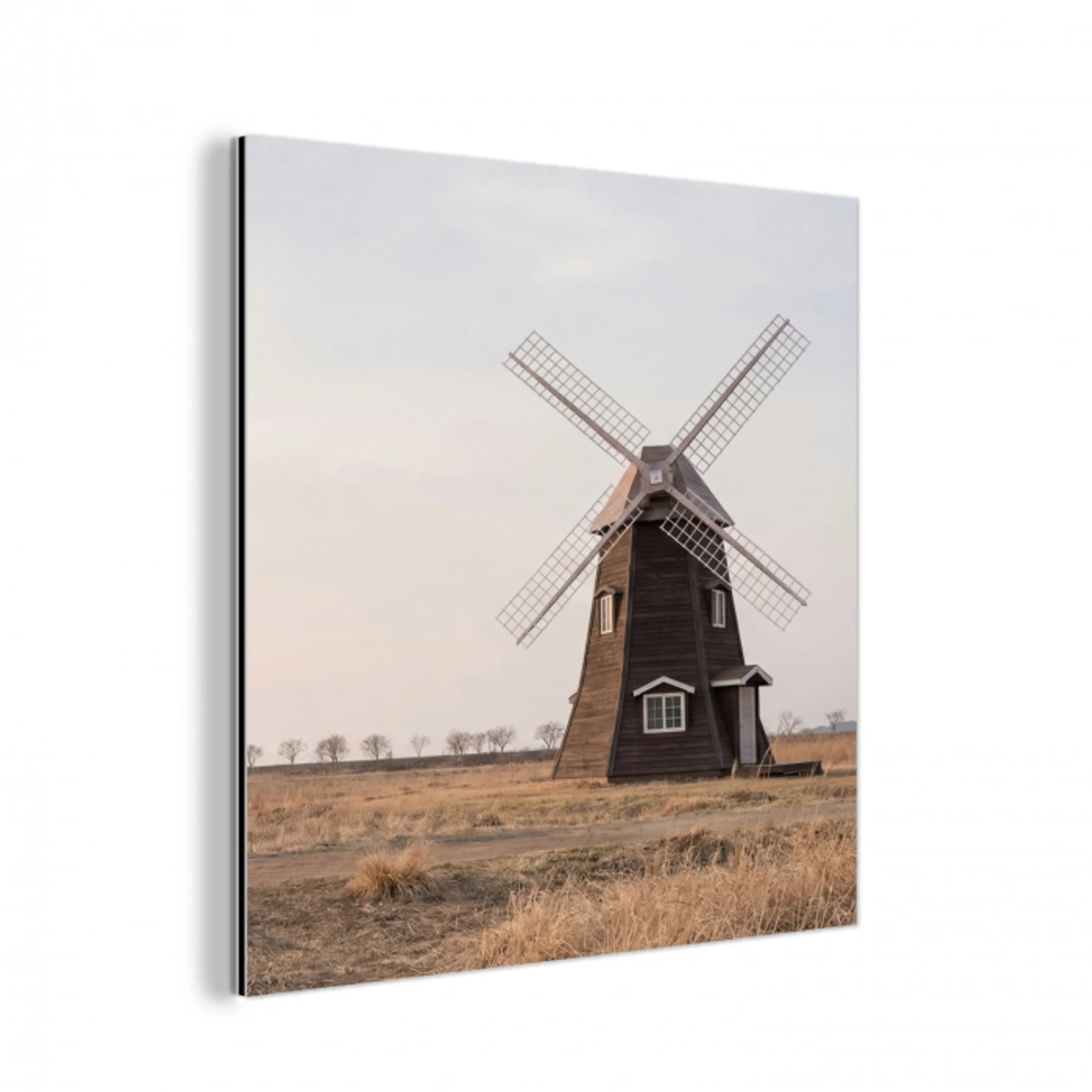 Windmolens - Landschap - Veld aluminium wit klein -3d