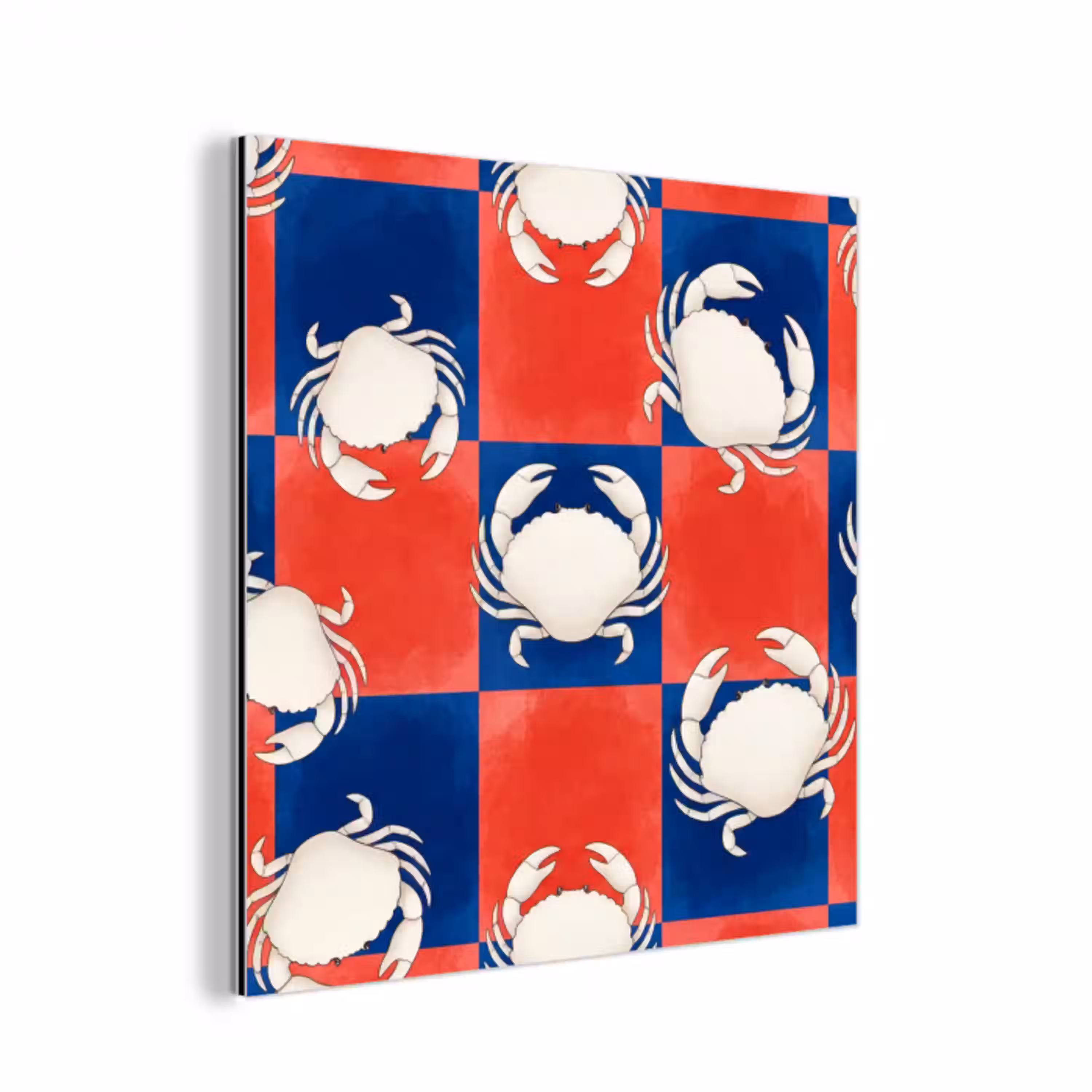 Patroon - Zeeleven - Rood - Blauw - Abstract aluminium wit klein -3d