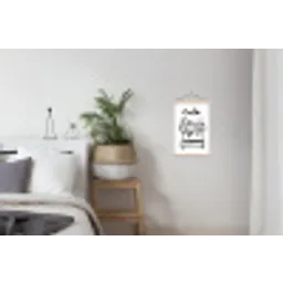 Illustratie - Café - Koffiemachine - Kopjes textielposter latten blank klein -woonkamer