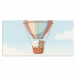 Luchtballon - Beren - Pastel Muismat XXL klein -3d_leeg
