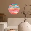 Golven - Kleurrijk - Abstract Wandcirkel behangsticker klein -sfeer1