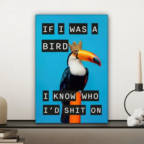 Vogel - Toekan - Blauw - Quotes canvas 2cm klein -sfeer6