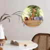 Jungle dieren - Natuur - Planken - Kinderen - Giraffe Wandcirkel kunststof plaat 5mm dik klein -sfeer4
