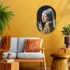 Meisje met de parel - Johannes Vermeer - Peace Wandcirkel Ovaal Forex klein -sfeer4