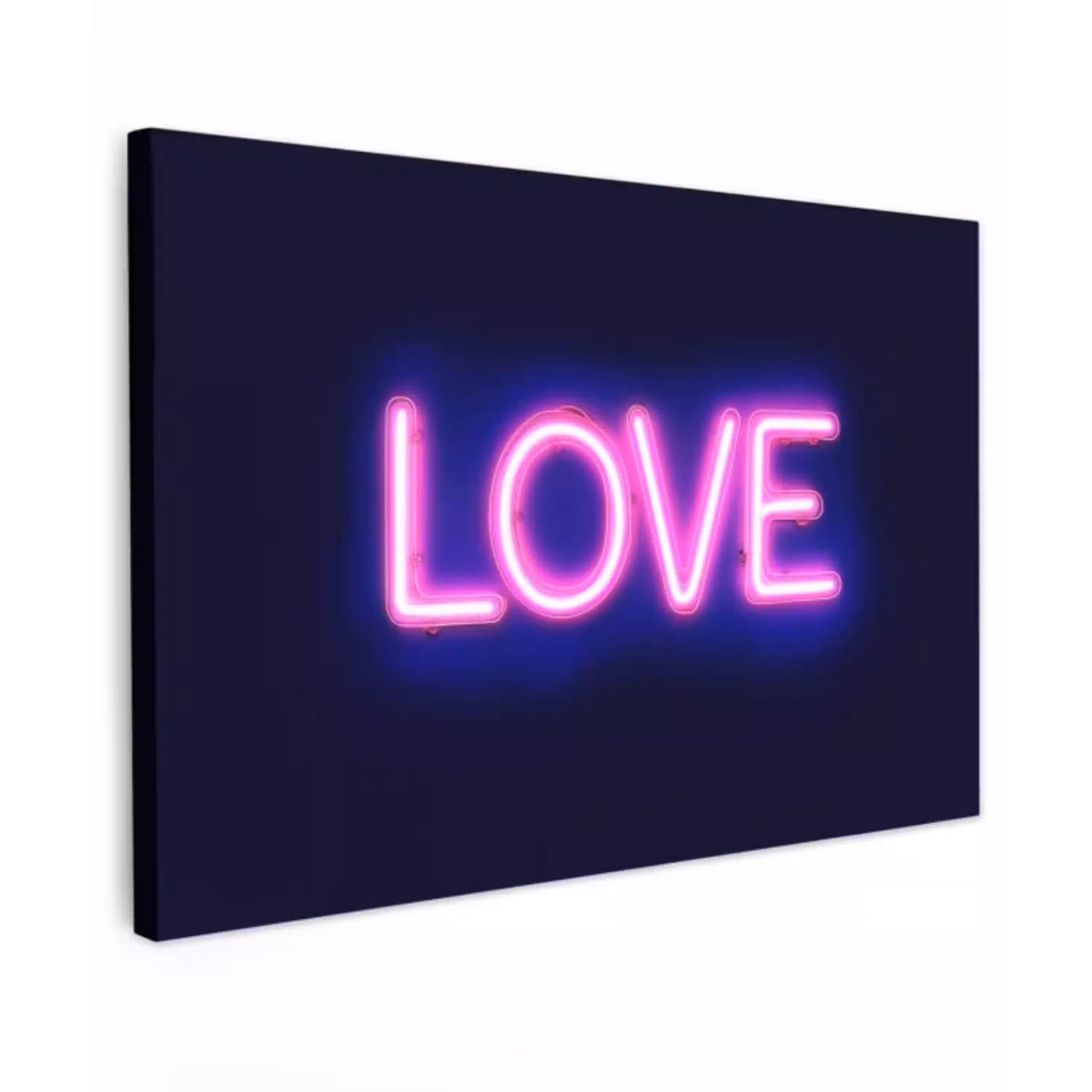Neon - Love - Valentijn Tuinposter op houten frame 2 cm dik klein -3d