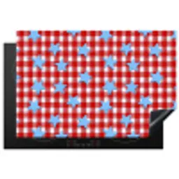 Ruit - Sterren - Rood Inductie beschermer vinyl 3mm klein 276 -3d
