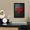 Kersen - Hart - Rood - Zwart fotolijst zwart zonder passe partout klein -sfeer1