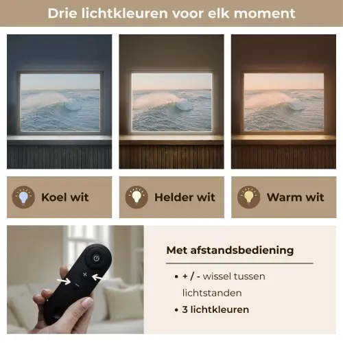 Golf - Zee - Water Light Box met batterij (Wandlamp) middel -USP_lichtkleurNL