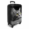 Zwart witte kat met gele ogen NBS - Handbagage koffer - Unisex middel -productfoto_3d